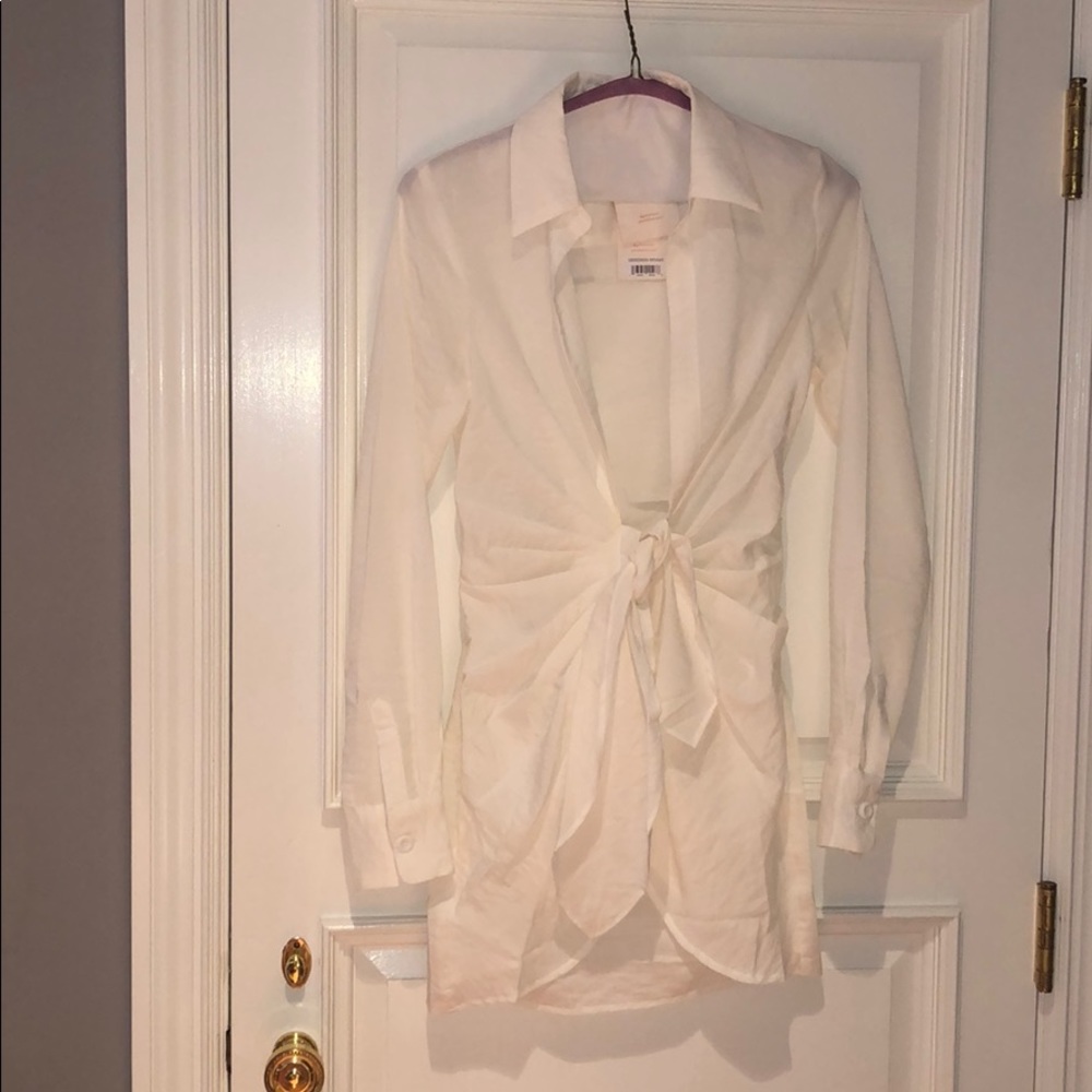 White wrap dress/cover-up